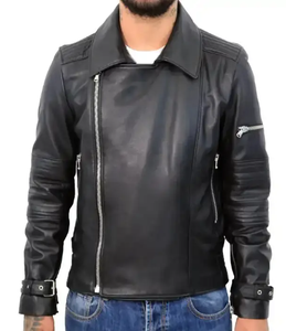 Veste en cuir véritable vintage pour hommes de conception personnalisée OEM avec tissu à col à capuche pour l'hiver Caractéristiques personnalisées - Product Image 2