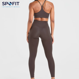 Collants de compression taille mi-haute pour femmes, leggings en coton/fibre de bambou, sans couture, antibactériens, respirants, couleurs personnalisées, fitness - Product Image 4