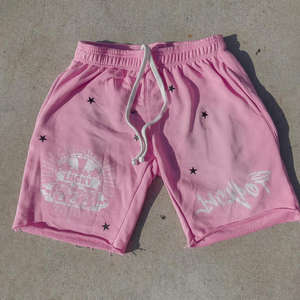 กางเกงขาสั้นผ้ายืดเอวสูงสำหรับผู้ชายกางเกงขาสั้นผ้าฝ้ายฟอกสีกันแดดซีดจางกางเกงขาสั้นฝรั่งเศสเทอร์รี่ - Product Image 1