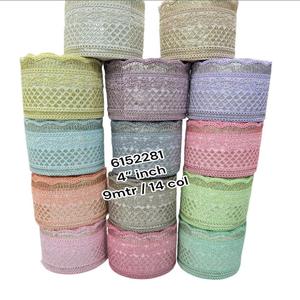 Diamantes de imitación de encaje de algodón 100% bordados hechos a mano étnicos contemporáneos elegantes hechos a medida para accesorios de ropa Saris - Product Image 4