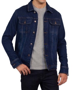 Chaqueta vaquera de algodón con estampado de moda nueva hecha en fábrica, chaqueta vaquera diseñada para hombre - Product Image 1