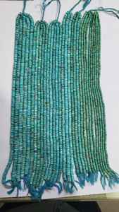 Ramavati Gems IGI Certified Arizona Natural Turquoise Rondelle Loose <b>Beads</b> 4mm/6mm/8mm <b>Crystal</b> Blue Jewelry Making Stone - Product Image 6