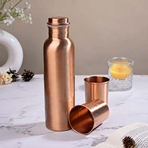 Juego de Botella y Taza de Agua al Vacío de Cobre de Lujo de 1 Litro con Diseño Elegante e Inteligente para Uso en la Oficina - Opción de Regalo de 3 Piezas - Product Image 5