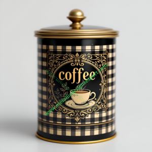 Elegant Vintage Airtight Metal Coffee <b>Canister</b> Classic Bean Design Cover for Wedding Decor Food Storage Kitchen <b>Set</b> Included - Product Image 5