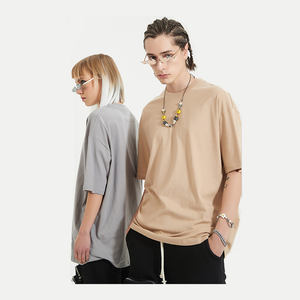 T-shirt à manches courtes en pur coton Summer Trendy Loose Solid Color Support Ajoutez votre propre logo T-shirt de sérigraphie pour hommes - Product Image 2