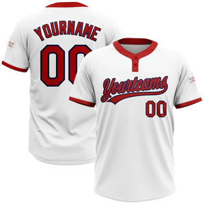 Maillot de baseball à deux boutons en gros OEM, personnalisé par sublimation, 100 % polyester, unisexe, respirant, grande taille - Product Image 1