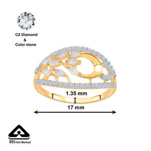 Bague ouverte en alliage plaqué or Cosmo Charm pour femmes, bijoux tendance avec incrustation de chiffres - Product Image 5