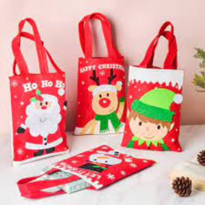 Wholesale Custom Home Fine Wool Knitted Kids Candy Gift <b>Red</b> Letter <b>Christmas</b> tote bag UAE - Product Image 3