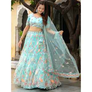 NOUVEAU DESIGNER LEHENGA FANRIC RAYON IMPRIMÉ EN SOIE LEHENGA AVEC UN DESIGN IMPRIMÉ - Product Image 1