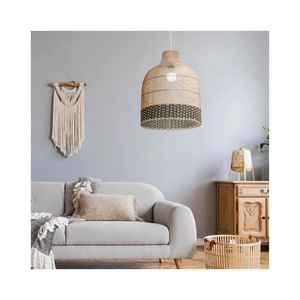 โคมไฟหวายธรรมชาติสานแบบชนบทสำหรับตกแต่งบ้านโคมไฟระย้าแขวนโคมไฟเพดานสำหรับรีสอร์ทบ้าน - Product Image 3