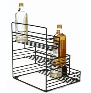 Exportación de artesanía casera 2025, estante de vino de Metal de diseño personalizado, soporte para botella de vino negro, estante de exhibición, decoración, encimera, estantes de vino para - Product Image 1