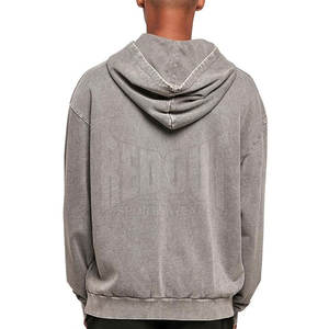 Ropa de Moda de Talla Grande, Sudaderas con Lavado Ácido, Ropa de Invierno, Color Sólido, Impresión de Logotipo Personalizada, Sudaderas con Lavado Ácido - Product Image 3