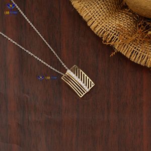 Colgante de diamante de corte brillante redondo TDW 0.143 con cadena de oro amarillo certificado/no certificado Diamante Cvd Joyería de diamantes - Product Image 3