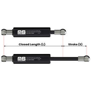 PS08BA-250-399-F1 bouteille de gaz inversée 250 mm course en acier certifié ISO support de manutention 399 mm Type de traction vérin à gaz pour l'industrie - Product Image 3