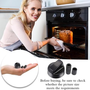 Paquete de 4 Perillas de Control Universales Negras con 12 Adaptadores - Compatibles con <span class=keywords><strong>Horno</strong></span>, Estufa <span class=keywords><strong>y</strong></span> Cocina - Perillas Universales para Estufa - Product Image 5