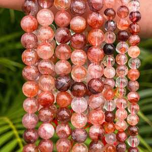 Cuentas de cuarzo hematoide de grado superior, transformación de claridad de puesta a tierra, fabricación de joyas, curación espiritual, meditación, regalo de energía - Product Image 4