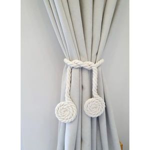 Farmhouse Handmade Macrame Rope Tiebacks with Tassel Finished Perfect for <b>Living</b> <b>Room</b> <b>Curtain</b> Holdback Top Material Accessories - Product Image 4