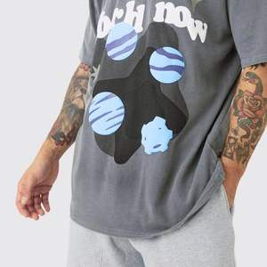 Camiseta de gran tamaño con estampado 3D de alta calidad para hombre, logotipo personalizado, 100% algodón, hombro caído, patrón sólido, 220 gramos - Product Image 6