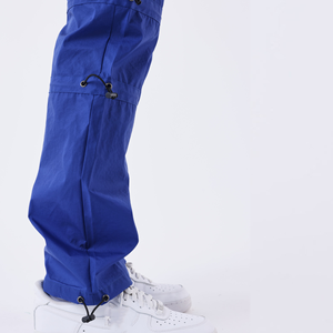 Pantalon cargo pour homme personnalisé, tissu en polyester tricoté brillant, style décontracté, coupe droite, cordon de serrage, broderie, léger, couleur moyenne - Product Image 5