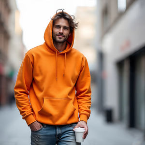 Sweat-shirt en jean déchiré avec logo brodé personnalisé Stonewash Sweat à capuche surdimensionné délavé à l'acide à l'ourlet brut vieilli - Product Image 6