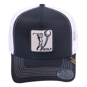 Golf Caps - Five Panel Trucker <b>Hat</b> - Embroidered logo - Cotton Material - <b>Black</b> - T5 - Made in Vietnam - Product Image 1