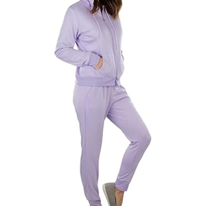 Ensemble de survêtement actif pour femmes, 2 pièces, à capuche, imprimé uni, coupe ajustée, décontracté, maternité, vente chaude, personnalisable - Product Image 3