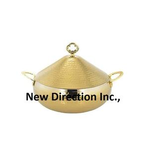 Casserole isolée arrondie à double paroi de finition brillante servant une marmite chaude de serveur de nourriture en acier inoxydable de vente chaude - Product Image 2