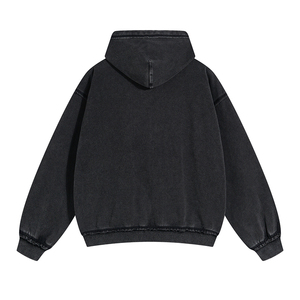 Sweat à capuche pour homme en vente chaude, vente en gros, personnalisé, délavé à l'acide, en molleton français, en coton lourd, surdimensionné, à fermeture éclair - Product Image 6