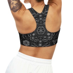 Conjunto de Yoga de Dos Piezas, Conjunto Deportivo Personalizado para Gimnasio, Sujetador Deportivo sin Costuras con Hebilla y Leggings con Bolsillo para Mujer, Spandex/Nailon, Talla Grande, Transpirable - Product Image 2