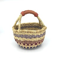 Panier bolga en jonc de mer coloré tissé naturel de haute qualité, paniers faits à la main de style africain