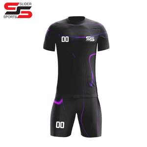 Uniformes de fútbol de club de equipo de alta calidad, camisetas de fútbol, conjunto de pantalones cortos de dos piezas para hombre, Conjunto de camiseta de fútbol de sublimación personalizada para niños - Product Image 3