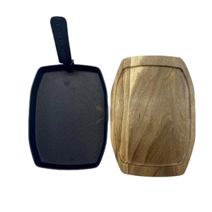 Merveilleux Design en bois et en fer Plateau grésillant écologique Forme de taille personnalisée Passe au lave-vaisselle de qualité alimentaire - Product Image 3