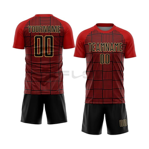 Conjunto de Camiseta de Fútbol Sublimada Personalizada, Estampado Geométrico Morado y Dorado, Secado Rápido, Unisex, Manga Corta, Ajuste Atlético, Ropa Deportiva para Adultos - Product Image 6