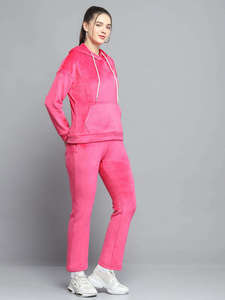 Conjunto Deportivo de Dos Piezas con Capucha, Diseño Personalizado, Color Sólido, Forro Polar de Invierno, Ecológico, Transpirable para Mujer - Product Image 2