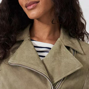 Venta al por mayor de moda de las mujeres de gamuza chaqueta de moda de las mujeres de PU de cuero de gamuza chaqueta de cuero de gamuza de alta calidad - Product Image 6