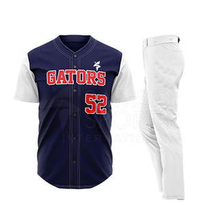 Vêtements de baseball et softball de haute qualité avec logo personnalisé pour hommes, ensemble de maillot imprimé grande taille avec design sublimé et respirant - Product Image 3