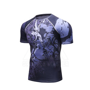 Mejor Material hombres sublimación camiseta logotipo personalizado impreso patrón sólido 220 gramos algodón/fibra de bambú - Product Image 4