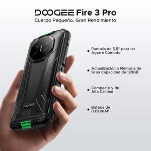 Teléfono Inteligente DOOGEE Fire3 Pro con Android 15, Resistente a Golpes, Pantalla HD+ de 5.5'', 4GB+128GB, IP68, NFC, Batería de 8350mAh, Octa Core, LCD, Doble SIM, Carga Rápida - Product Image 2