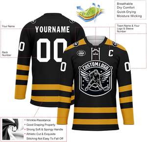 Kit de maillot de hockey sur glace d'usine tissu évacuant l'humidité à séchage rapide parfait pour les équipes de compétition jeunes et adultes - Product Image 2