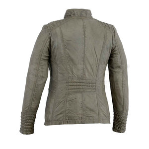 แจ็กเก็ตหนังคอปกตั้งสำหรับผู้หญิงสามารถระบายอากาศได้ดีดีไซน์กันน้ำได้ลวดลายพื้นสำหรับฤดูหนาวตามสั่ง - Product Image 3