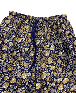 Pantalon large en soie sari indien pour femme avec taille élastique pour la fête, vêtements de nuit, vêtements de plage et vêtements de nuit - Product Image 2