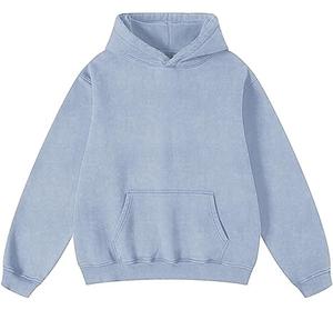 Offre Spéciale personnalisé couleur unie hommes lavage à l'acide sweats à capuche polaire coton mélangé poids lourd surdimensionné moyen lavage à l'acide sweats à capuche 2026 - Product Image 4