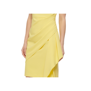 Vestito lungo da donna Vince Camuto senza maniche con scollo all'americana, giallo, taglia 2 Petite - Comodo per feste, con vita naturale, stile impero, abito da ballo a tubino con spacco - Product Image 3
