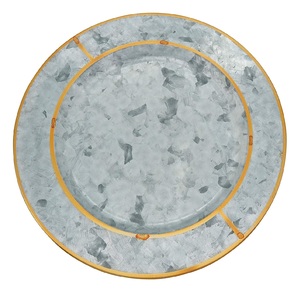 Assiette de présentation ronde en métal galvanisé pour servir des collations Nouveau design Assiette de riz en métal faite à la main pour le mariage - Product Image 3
