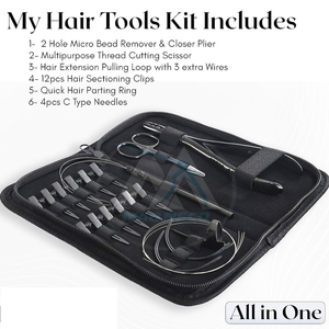 Kit d'outils d'extension de cheveux attachés à la main Kit d'outils d'extension de cheveux personnalisés Ensemble de 10 pinces d'extension de cheveux professionnelles - Product Image 6