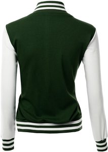 OEM Custom College Baseball Team Vintage Varsity <b>Jacket</b> for Women - Product Image 2