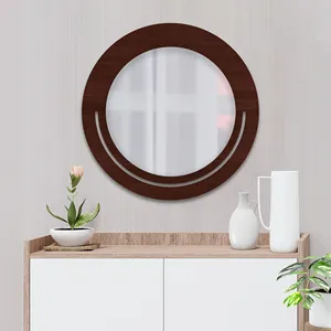 Hermosa forma redondeada Diseñador Vanidad Espejo de pared de madera Venta directa de fábrica del fabricante al por mayor - Product Image 2