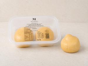 Queso Burrata Ahumado Fresco Italiano de Alta Calidad 125g, Burratina sin Cabeza 2 Piezas 250g, Bandeja para Venta al por Menor y Servicio de Alimentos - Product Image 1