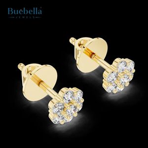 Pendientes de racimo de diamantes de Plata de Ley 925 estilo hip hop helado con diseño de margaritas con rosca para mujer - Product Image 3