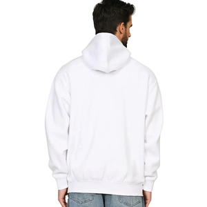 <b>White</b> Pullover <b>Hoodie</b> <b>Men</b> Cotton Fleece Hooded Sweatshirt Casual Winter Plain Solid Streetwear Fashion Wholesale Manufacturer - Product Image 2